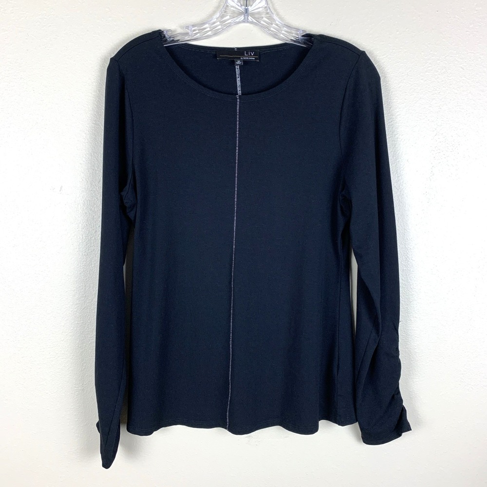 Habitat Clothes To Live In Top Size M Long Sleeve Black Knit Boho Minimalist